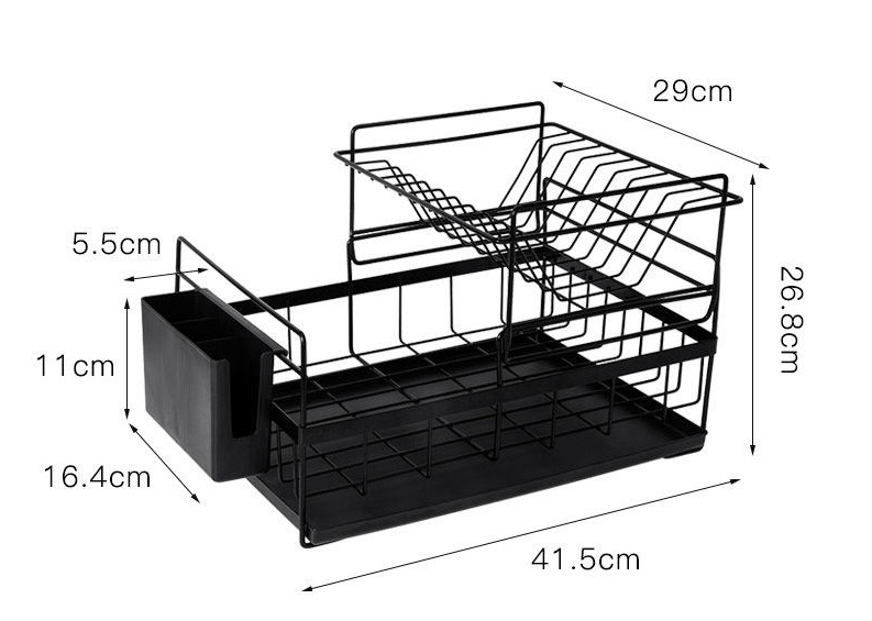 Seca Platos Escurridor de Vajilla de Metal 2 Niveles