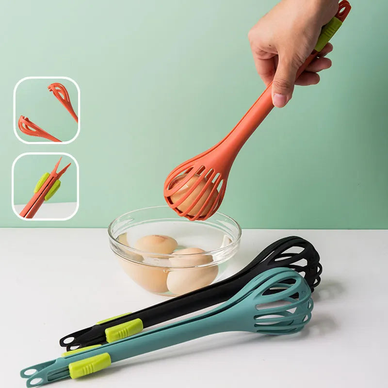 Pinza de Plastico Multifunción - Batidor de Huevo - 3 en 1