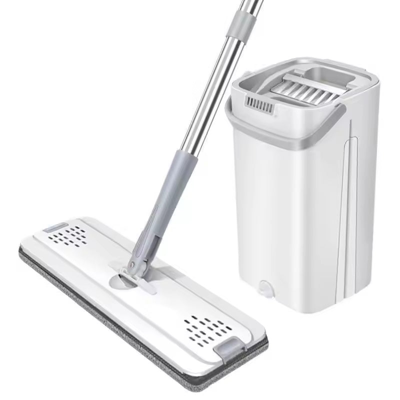 Mopa Con Balde Escurridor Con Fregona Plana De Microfibra
