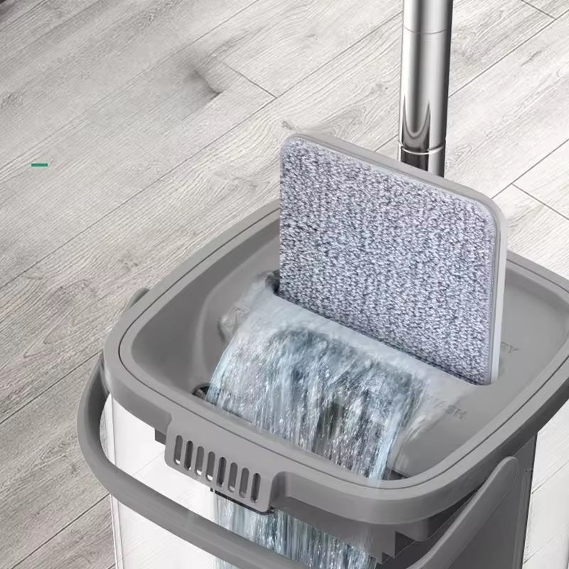 Mopa Con Balde Escurridor Con Fregona Plana De Microfibra