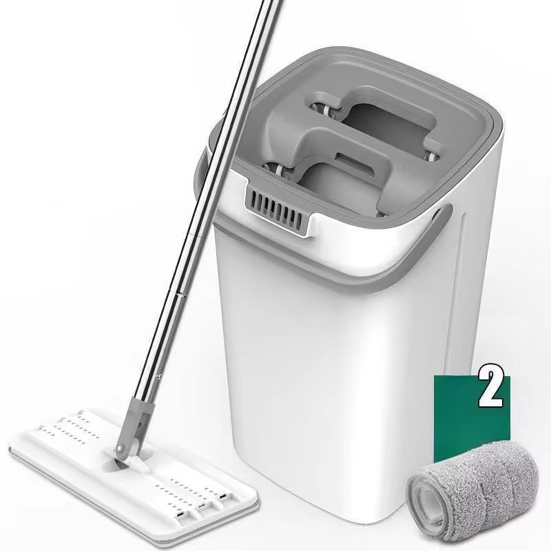Mopa Con Balde Escurridor Con Fregona Plana De Microfibra
