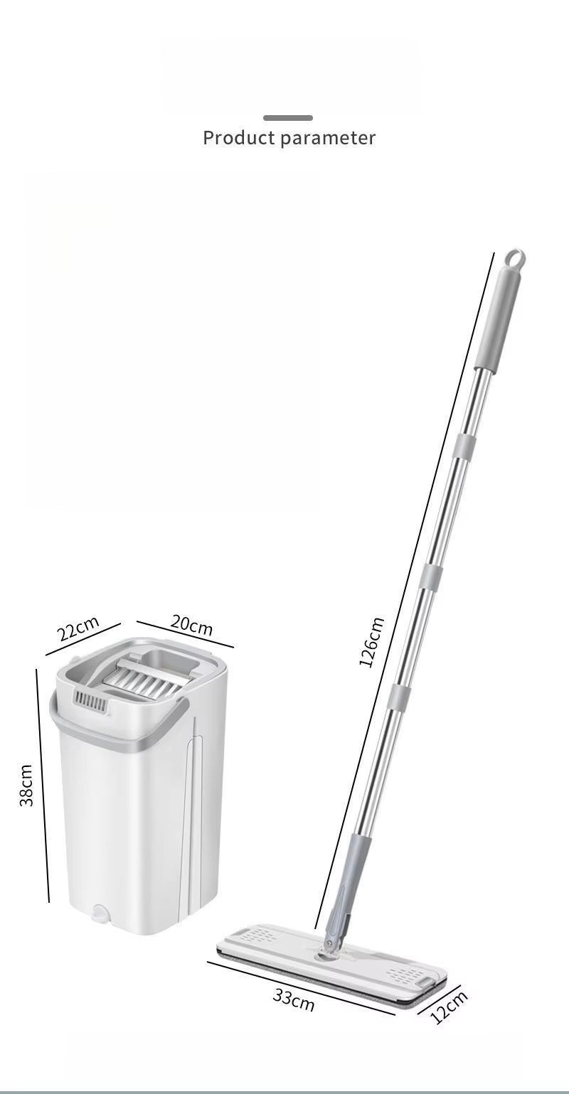 Mopa Con Balde Escurridor Con Fregona Plana De Microfibra