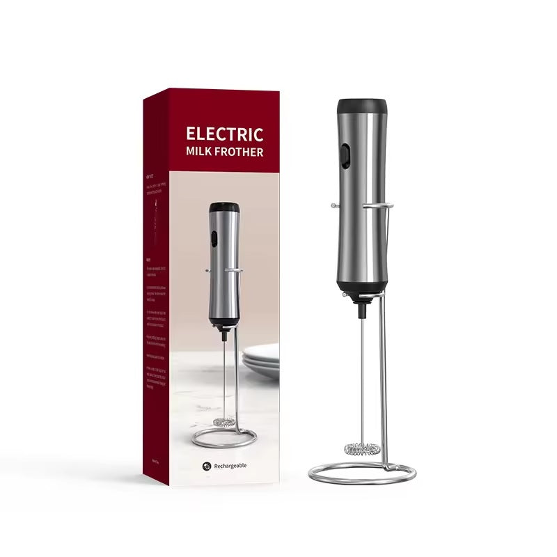 Espumador Batidor De Leche Con Carga Usb + Soporte