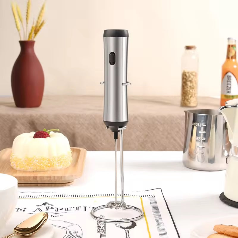 Espumador Batidor De Leche Con Carga Usb + Soporte