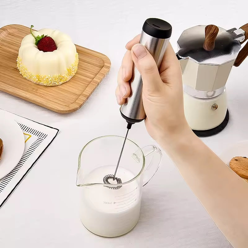 Espumador Batidor De Leche Con Carga Usb + Soporte