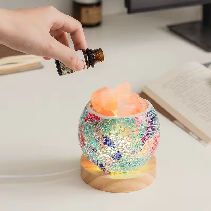 Lampara Aromatizadora De Sal Himalaya Carga Usb + Escencia