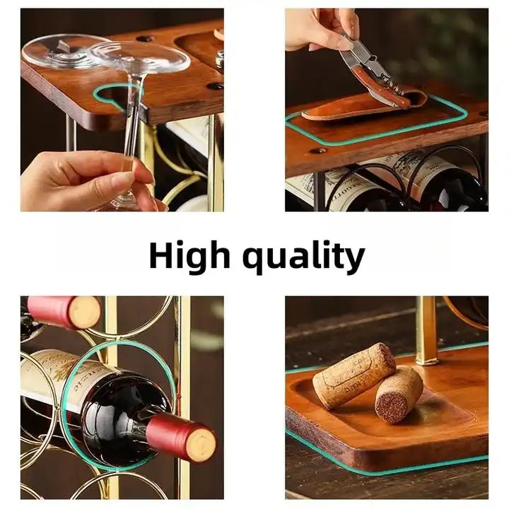 Bodeguera Organizador de Madera para Botellas de Vino + Regalo