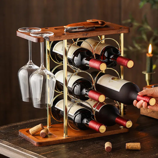 Bodeguera Organizador de Madera para Botellas de Vino + Regalo
