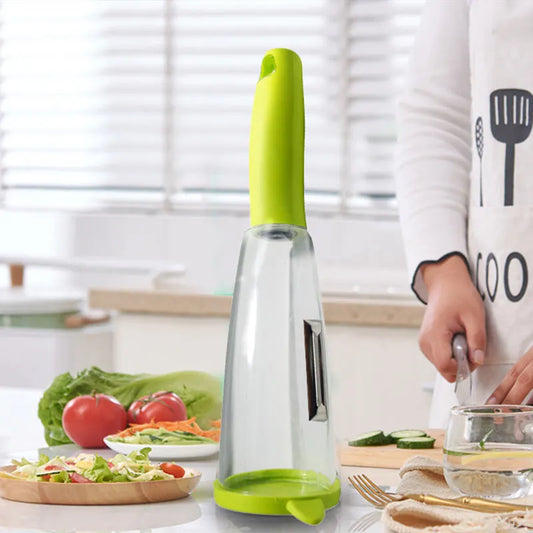 Pleador de Frutas y Verduras con Contenedor de Almacenamiento para Cascaras