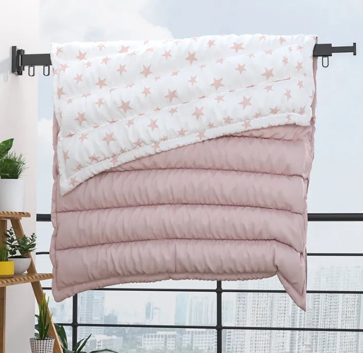 Tendedero Perchero Soporte plegable de pared para secado de ropa en aluminio, 3 pliegues