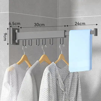 Tendedero Perchero Soporte plegable de pared para secado de ropa en aluminio, 3 pliegues